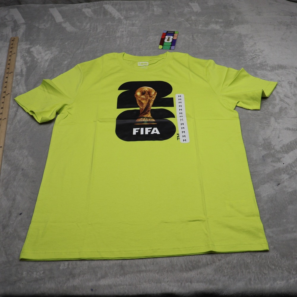 FIFA 2026 World Cup Shirt Mens Medium Green Football Fan Gear Graphic Tee NEW